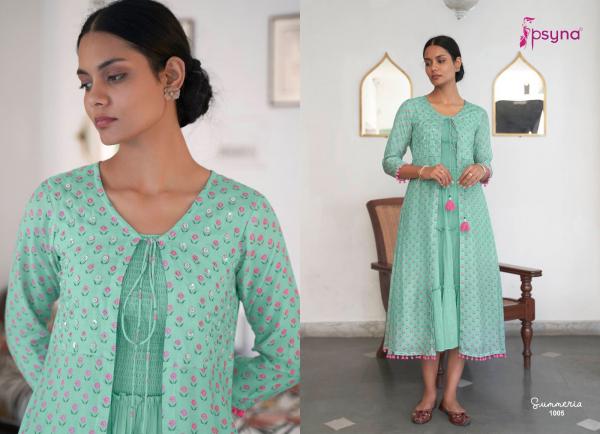 Psyna Summeria Rayon Designer Kurti With Shrug Collection